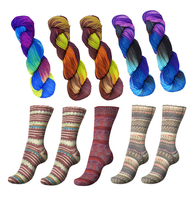 REGIA & Huasco Sock Zig Zag 10 Skein Mystery Bag - Repeat Colors (PLS READ DESCRIPTION)