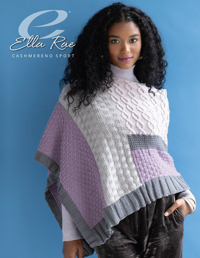 Ella Rae Cashmerino Sport Pattern - Aliena Poncho (PDF) on sale at Little Knits