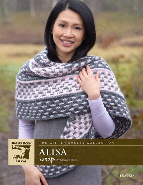 A Juniper Moon Beatrix Pattern - Alisa Wrap (PDF) on sale at little knits