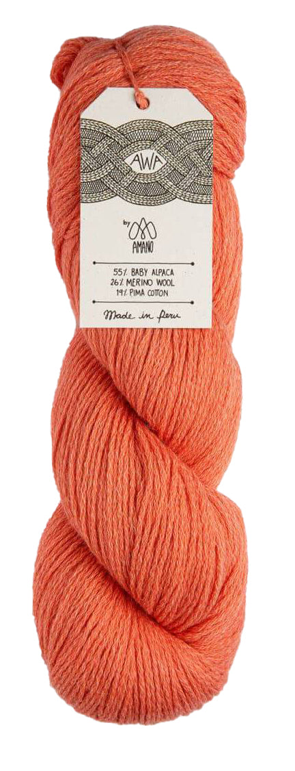 Amano Awa - Coral (Color #1118) knitting and crochet yarn on sale at little knits