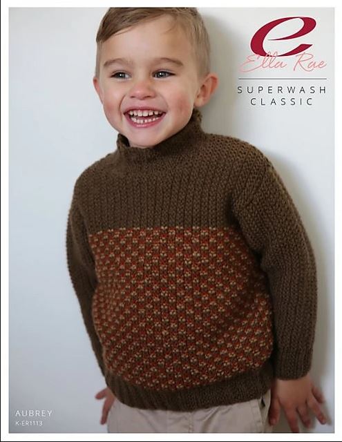 An Ella Rae Pattern - Aubrey Children's Sweater (PDF) - FREE WITH PURCHASES OF 4 SKEINS OF SUPERWASH CLASSIC