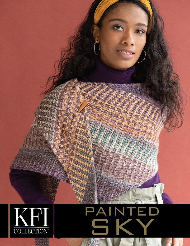 !A Knitting Fever Painted Sky Pattern - Aurora Wrap (PDF)