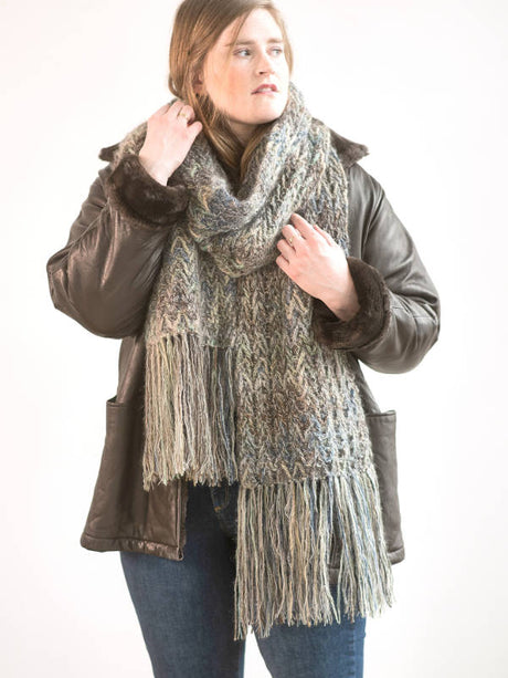 A Berroco Tiramisu Crochet Scarf Avoca Scarf sale at Little Knits