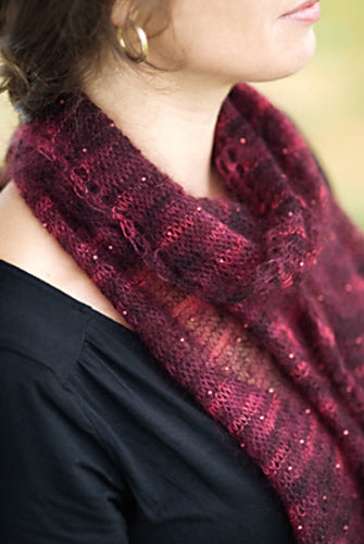 A Churchmouse Yarns and Teas Pattern - Beaded Mohair Scarf (PDF)