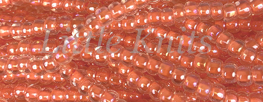 6/0 Preciosa Czech Seed Beads - Peach Celyon Aurora Borealis (Color #58589)