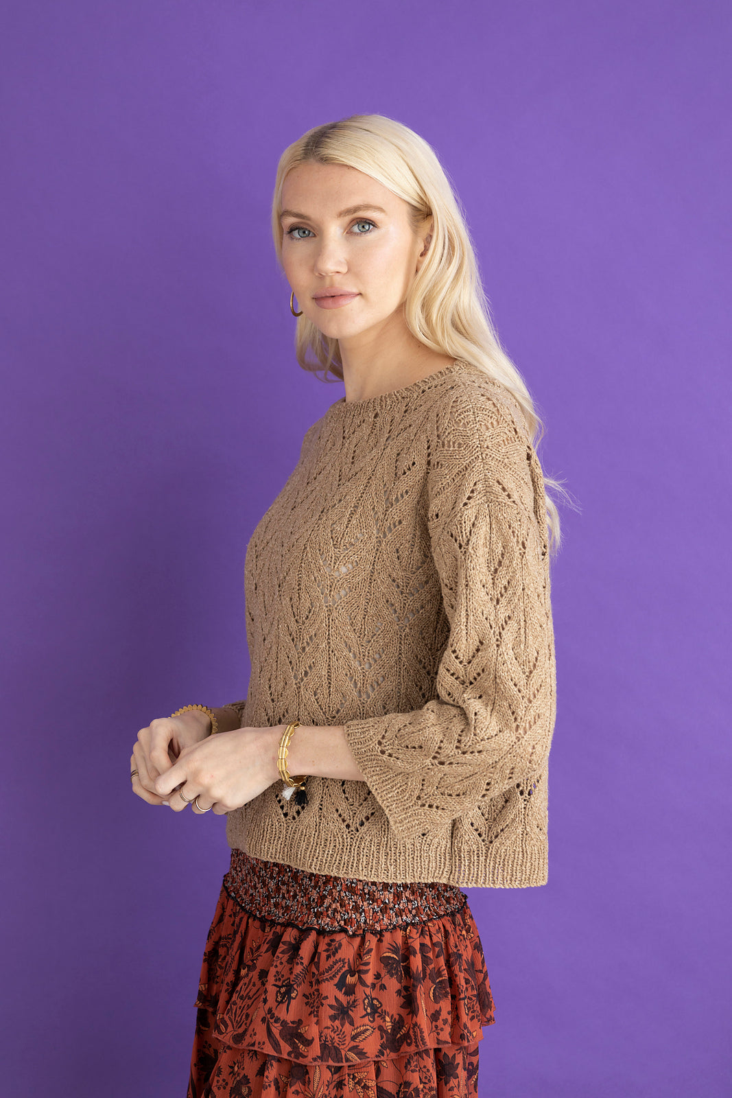 An Elsebeth Lavold Yarn Pattern - Beach Leaf Pullover (PDF)