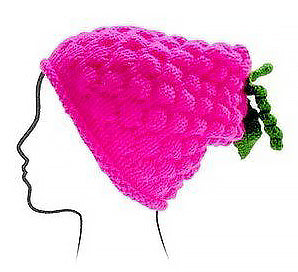 Euro Baby Fruits & Veggies Hat Kits - Raspberry (Color #10) - with Knitting Pattern