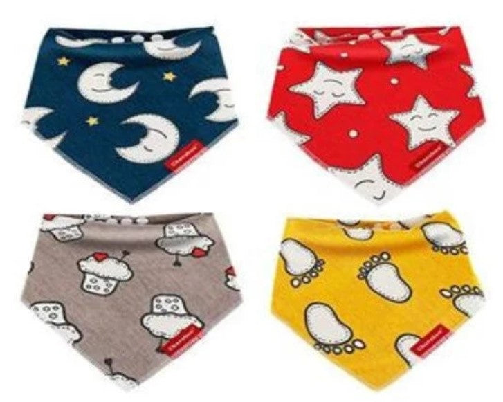 CHERABOO Baby Bibs Bandana Drool Bib TWO 4-Pack Gift Set