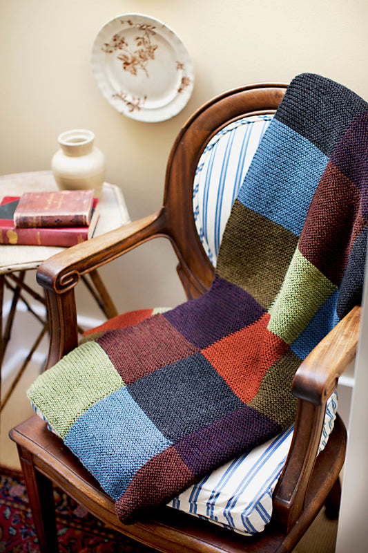 A Churchmouse Yarns and Teas Pattern - Big Garter Blocks Throw & Afghan (PDF)