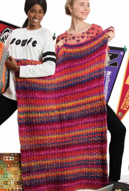 A Noro Kureyon AIR Pattern - Slip Stitch Rib Blanket (PDF)