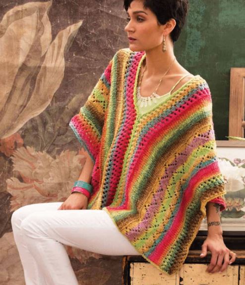 A Noro Taiyo Pattern - Blanket Poncho (PDF) knitting pattern on sale at Little Knits