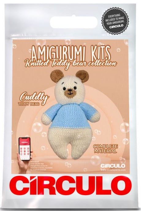 Circulo Knitted Teddy Bear Amigurumi Kit (Color #1) on sale at Little Knits