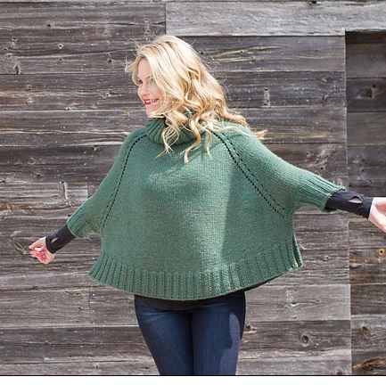 A Juniper Moon Farm Herriot Great Pattern - Bonny Raglan Poncho (PDF)