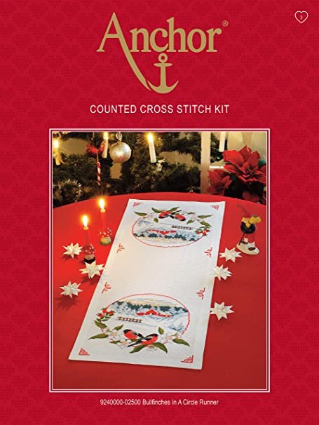 Anchor Counted Cross Stitch Kit - Bullfinches in a Circle - FREE SHIPPING WITHIN THE CONTIGUOUS US