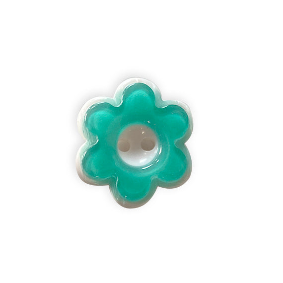 Fringe Buttons - Aqua Daisy