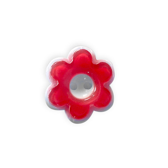 Fringe Buttons - Red Daisy