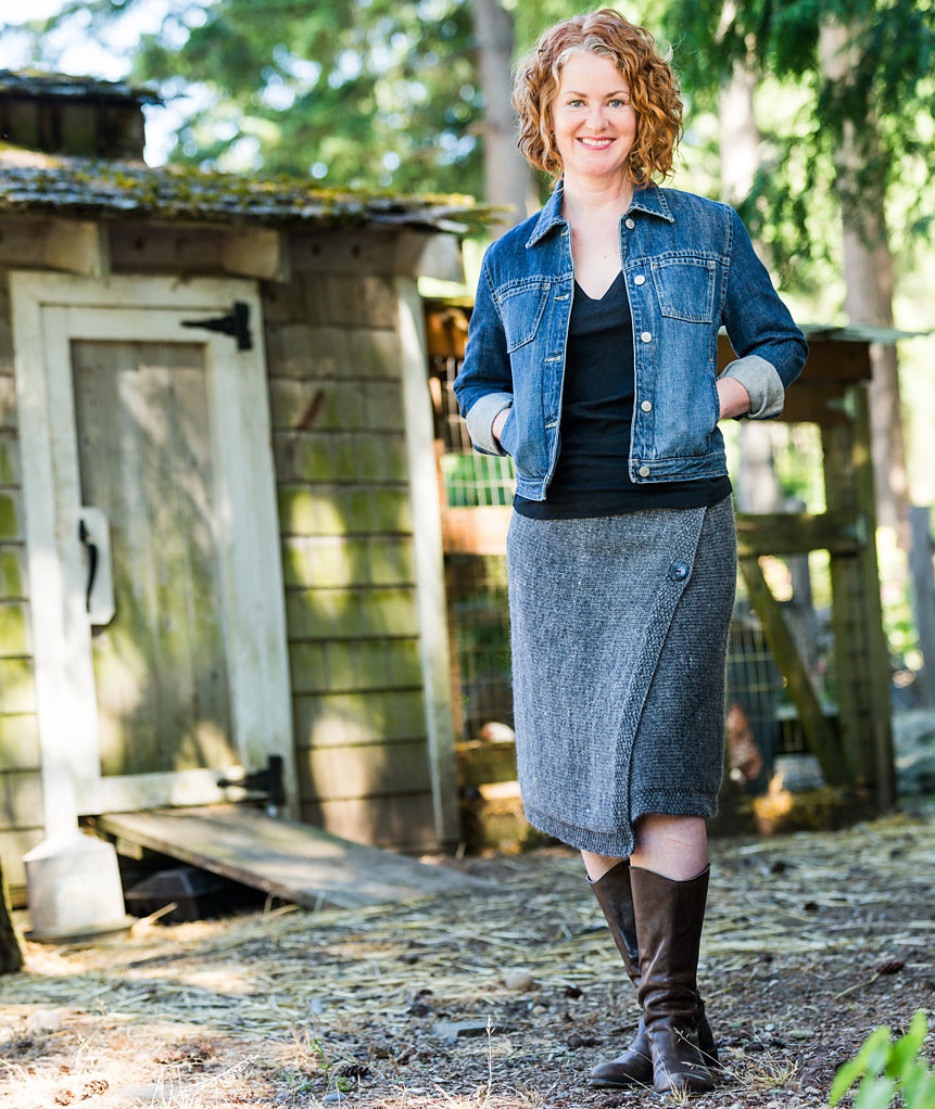 A Churchmouse Yarns and Teas Pattern - Buttoned Wrap Skirt (PDF)