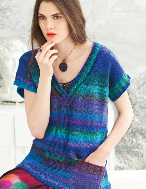 A Noro Kureyon Pattern - Cable Front V-Neck (PDF)