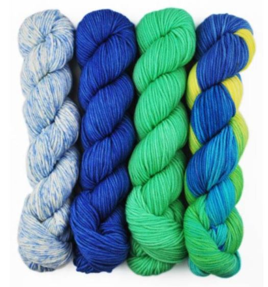 KFI Luxury Collection Indulgence Mini - Canterbury Ivy (Color #004) - Four 50gr Hand-dyed Hanks