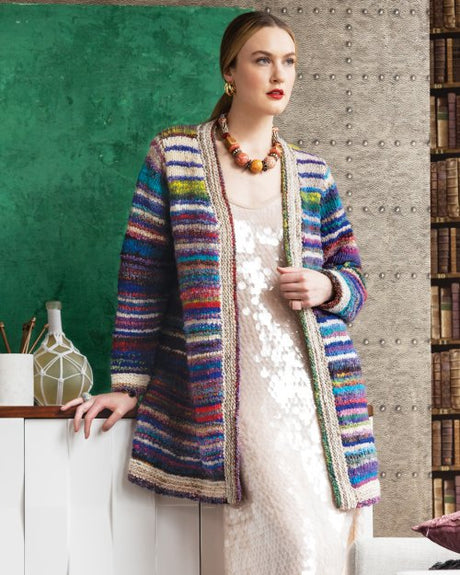 A Noro Kanzashi Pattern - Open Cardigan - (PDF)