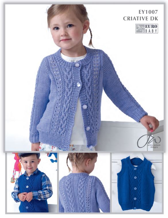 Cardigan & Waistcoat - Free with Purchase of 2 or More Skeins of Criative DK (PDF File)