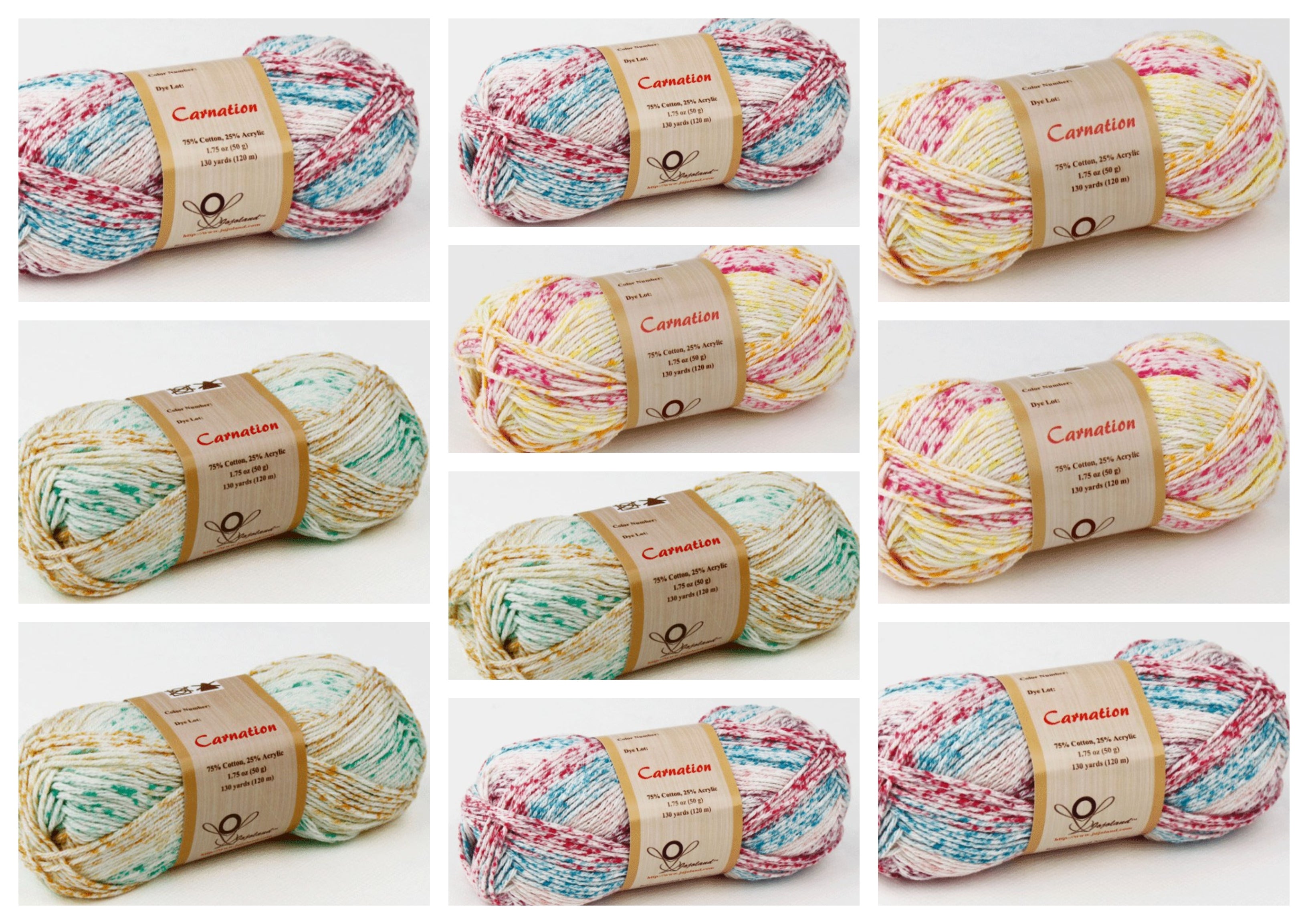 Jojoland Carnation Mystery Bag of 10 Skeins - 4/3/3 Color Split