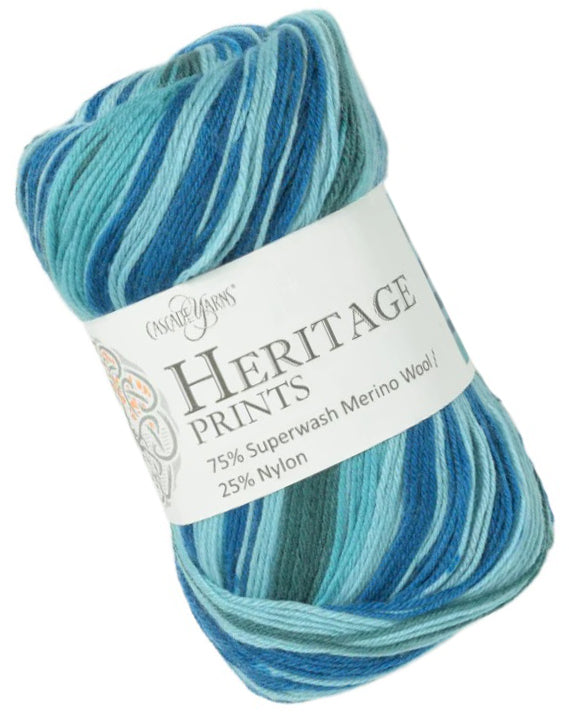 Cascade Heritage Prints - Azure Stripe (Color #165) - FULL BAG SALE (5 SKEINS)