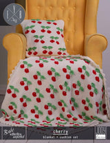 Cherry Blanket & Cushion - Free with Purchases of 5 Skeins of Babe Softcotton Worsted (PDF File)