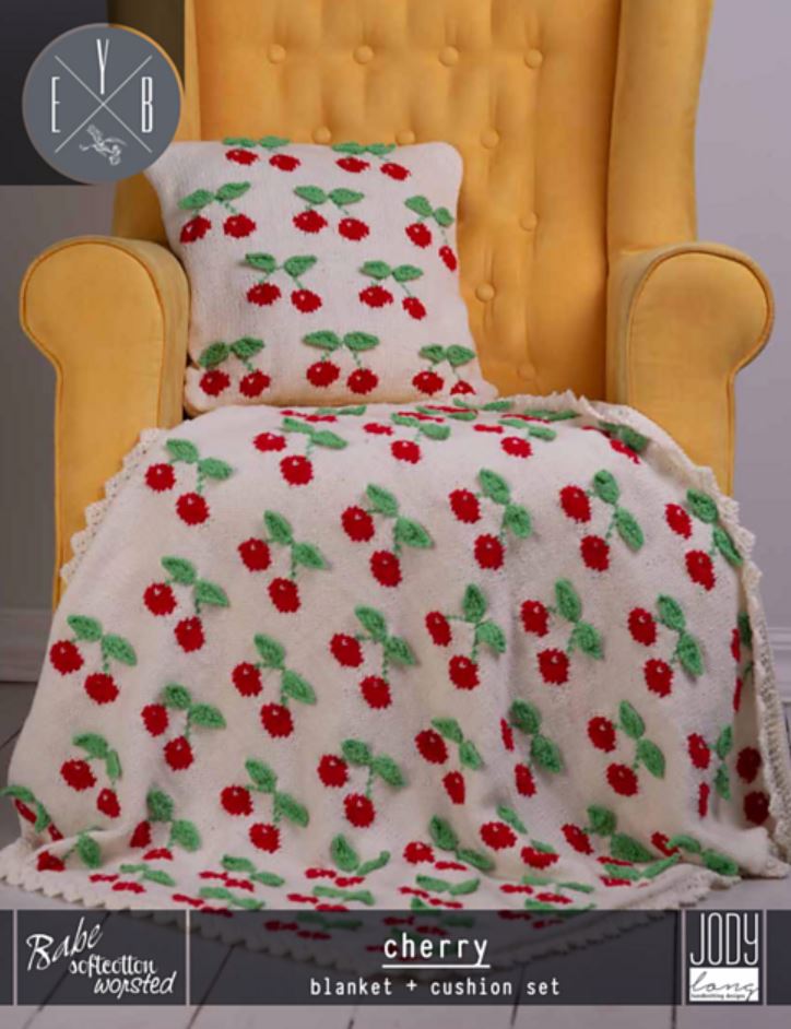 A Euro Baby Pattern - Cherry Blanket & Cushion - Free with Purchases of 5 Skeins of Babe Softcotton Worsted (PDF)