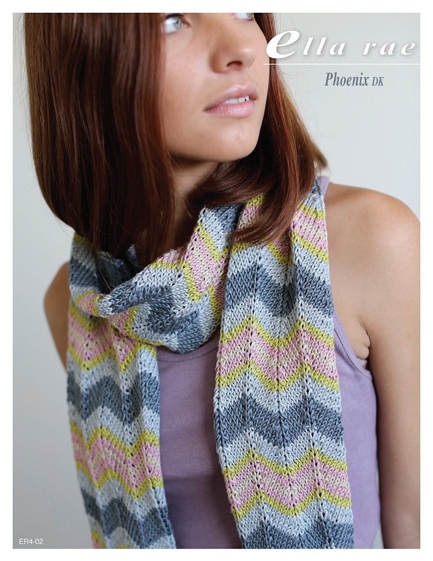 An Ella Rae Phoenix DK Prints Pattern - Chevron Scarf - Free with Purchase of 5 Skeins of DK Prints (PDF)