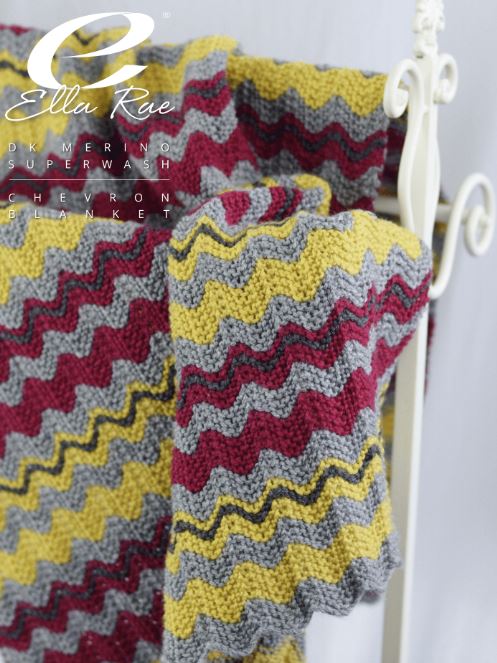 An Ella Rae DK Merino Superwash Pattern - Chevron Blanket (PDF File)