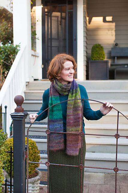 A Churchmouse Yarns and Teas Pattern - Color Play Mohair Scarf & Wrap (PDF)