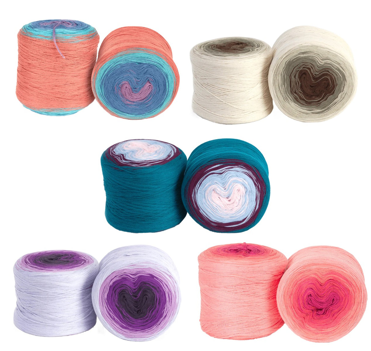 HiKoo Concentric Cotton - Mystery Bag, 10 Skeins, 4/3/3 Color Split - 70% OFF SALE!