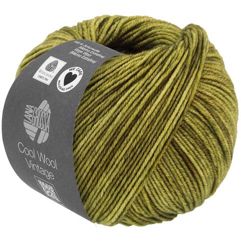 Lana Grossa Cool Wool Vintage - Olive Vintage Tweed (Color #7361)