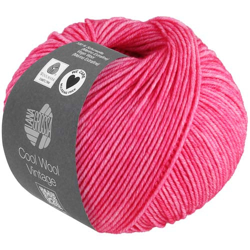 Lana Grossa Cool Wool Vintage - Raspberry Vintage Tweed (Color #7371)