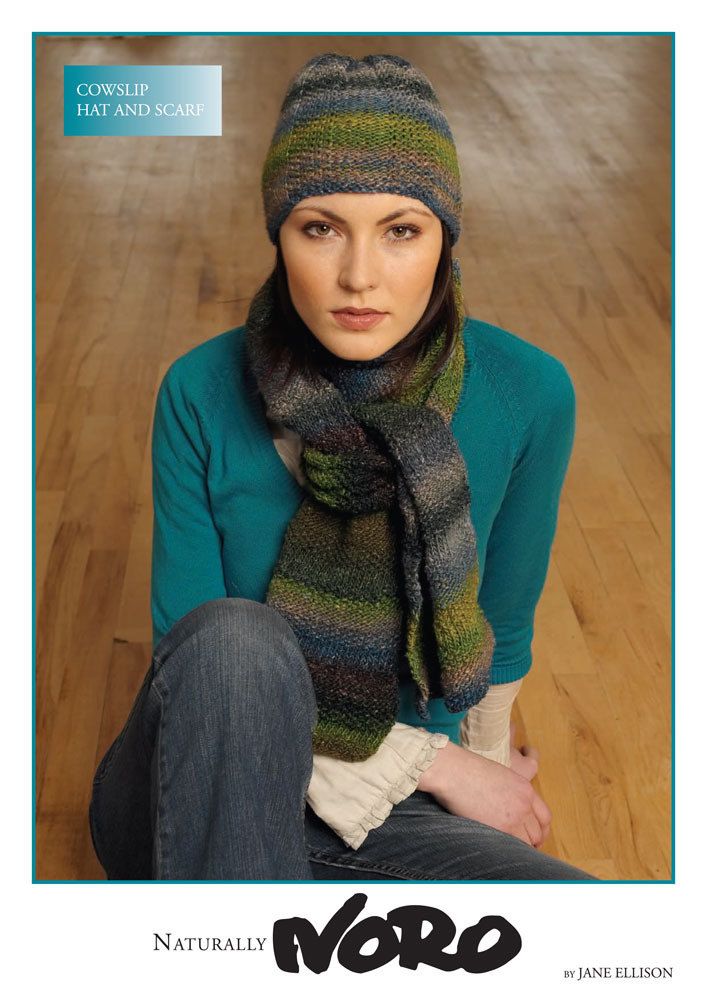 Cowslip Hat and Scarf - A Noro Silk Garden Pattern (PDF)