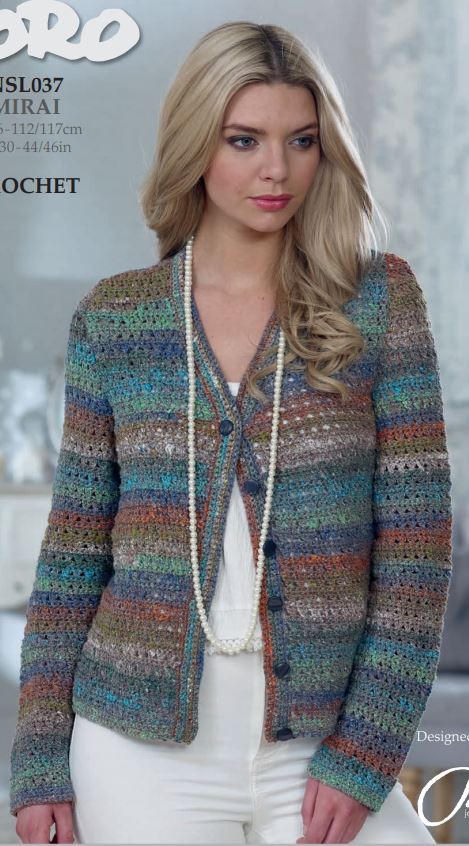 A Noro Mirai Crochet Pattern - Cardigan NSL037 (PDF)