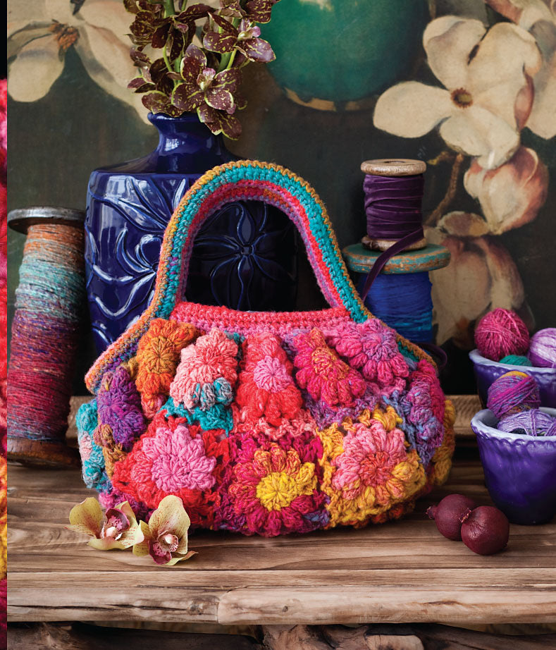 Noro Flower Blossom Purse crochet pattern on sale at Little Knits