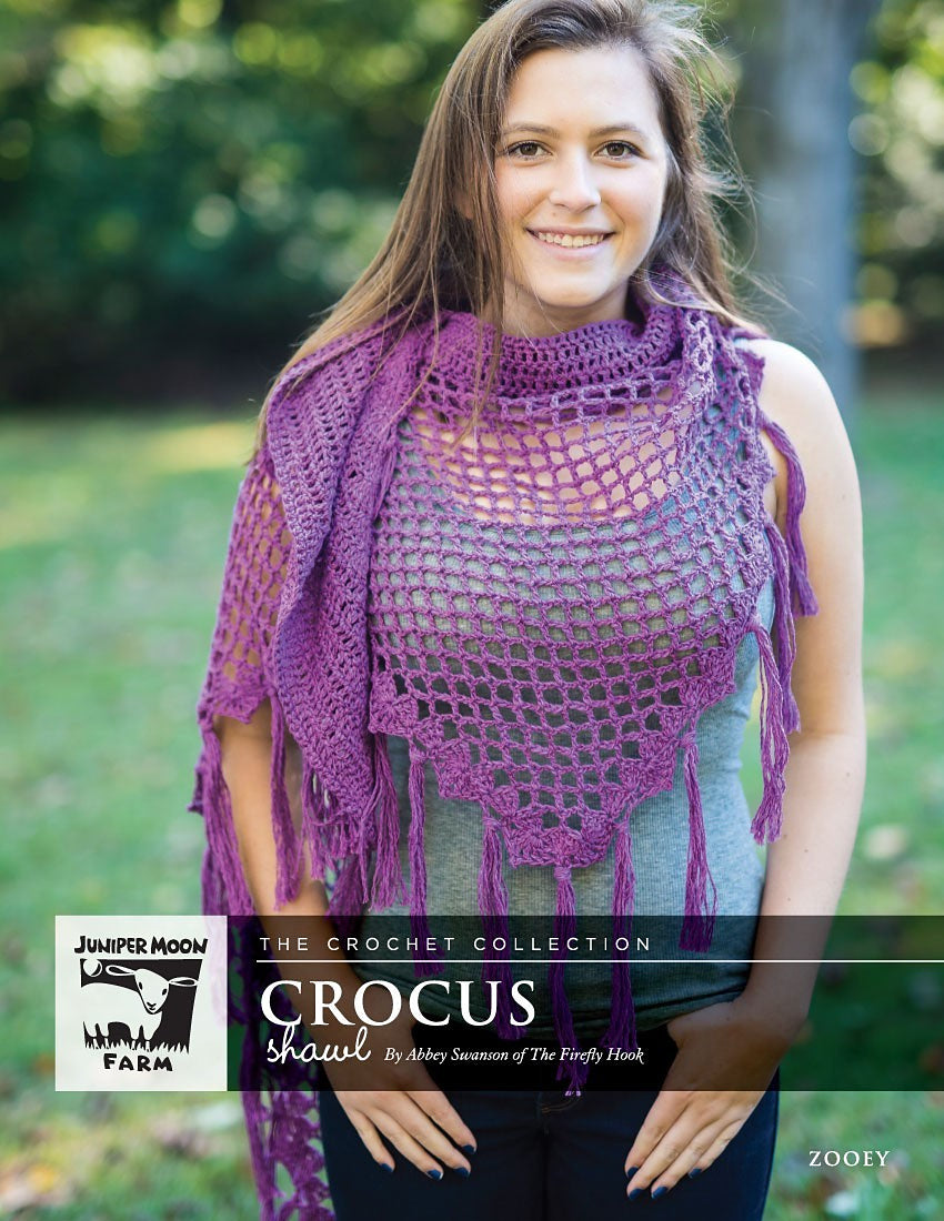 A Juniper Moon Farm Zooey Crochet Pattern - Crocus Shawl (PDF)