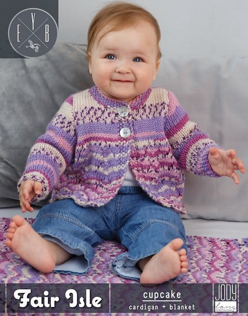 An EYB Fair Isle Pattern - Cupcake Cardigan & Blanket (PDF File)