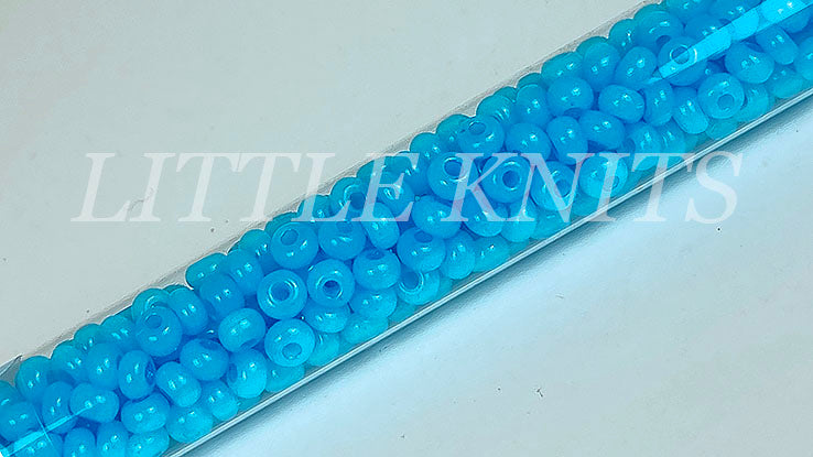 6/0 Czech Seed Beads  - Solgel Aqua Opal (Color #02634) 24 Gram Tube