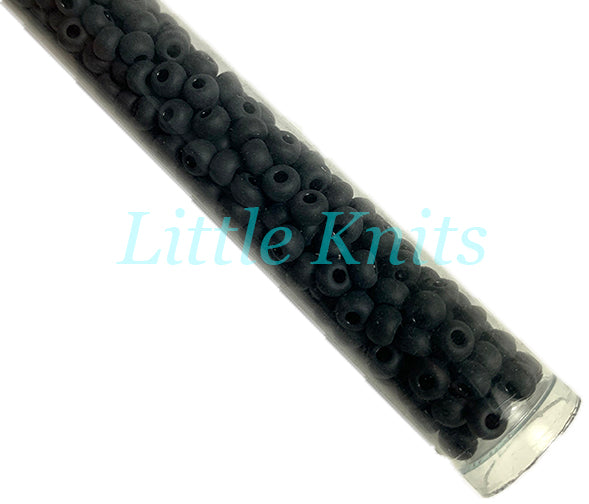 6/0 Czech Seed Beads  - Matte Jet (Color #23980M) 20 Gram Tube