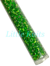 6/0 Czech Seed Beads  - Silver Lined Light Green (Color #57430) 20 Gram Tube