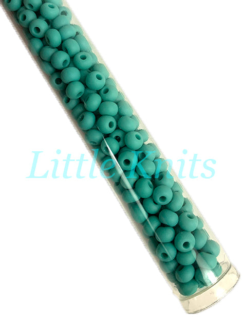 6/0 Czech Seed Beads  - Matte Green Turquoise (Color #63130M) 20 Gram Tube