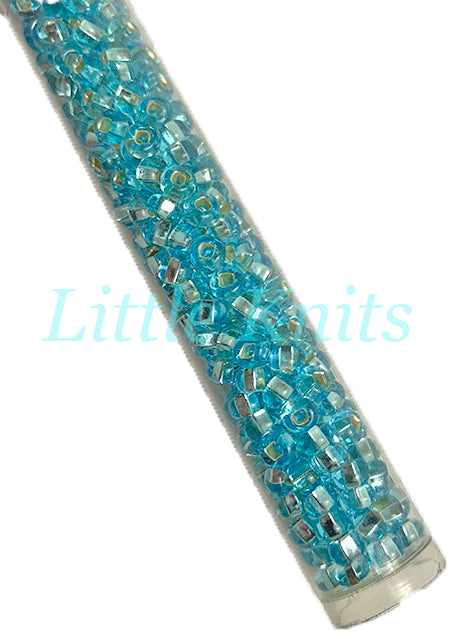 6/0 Czech Seed Beads  - Silver Lined Light Aqua (Color #67000) 20 Gram Tube