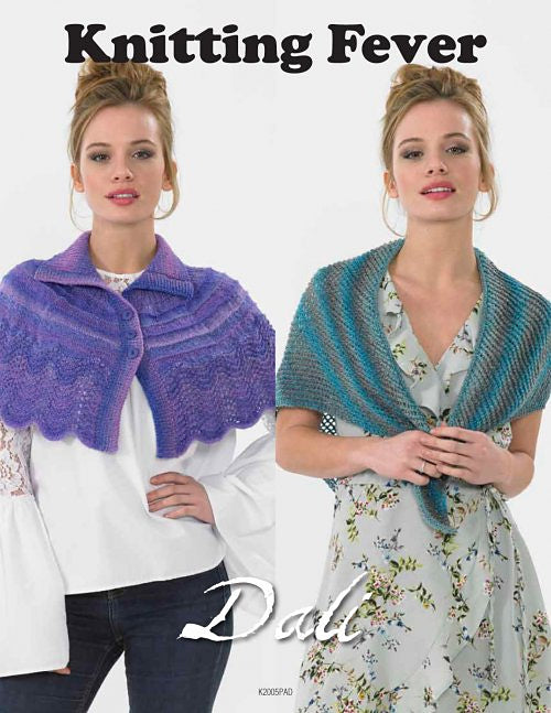 A Knitting Fever Painted Desert Pattern - Dali Collared Cape & Shawl (PDF)