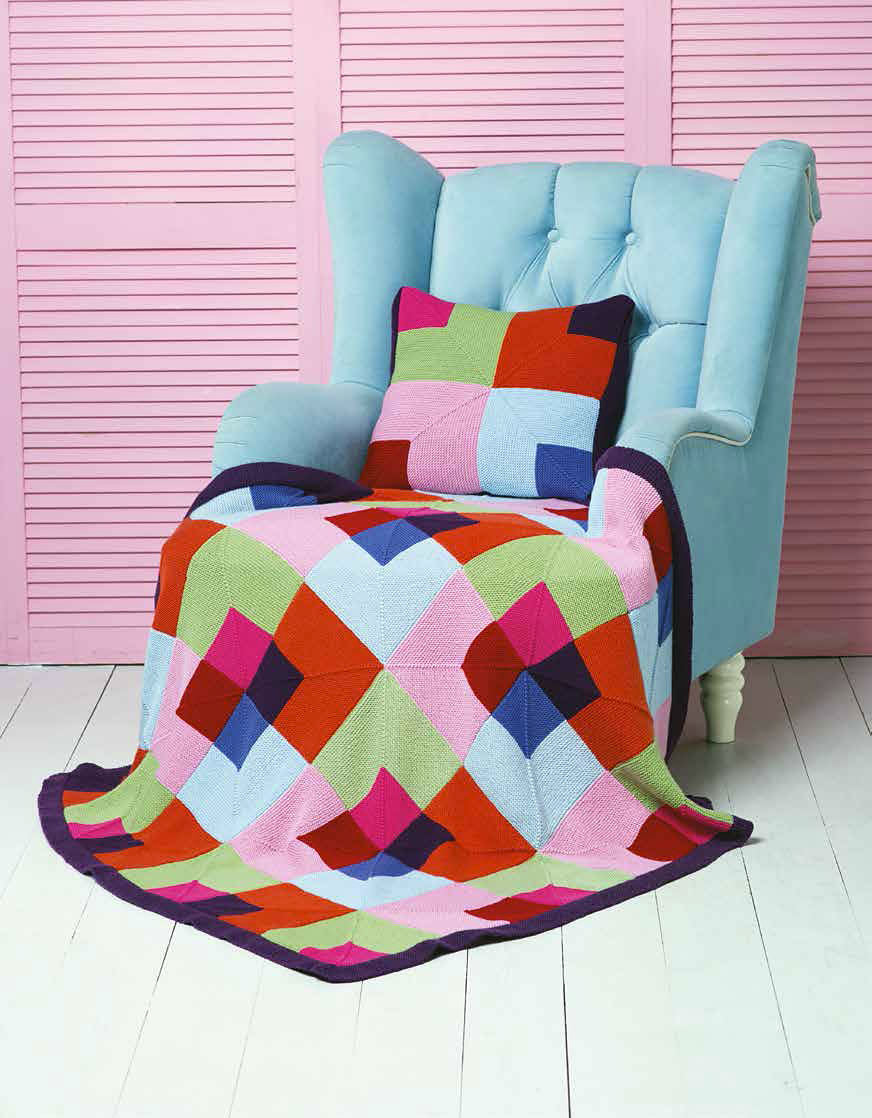 An Ella Rae Cashmerino Sport Pattern - Stained Glass Blanket & Cushion (PDF)