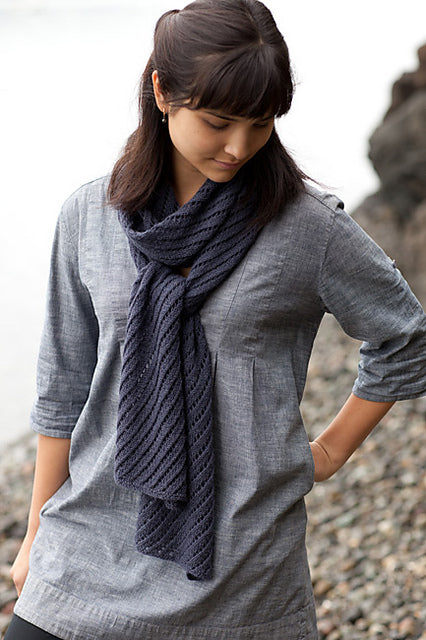 A Churchmouse Yarns and Teas Pattern - Diagonal Lace Scarf & Wrap (PDF)