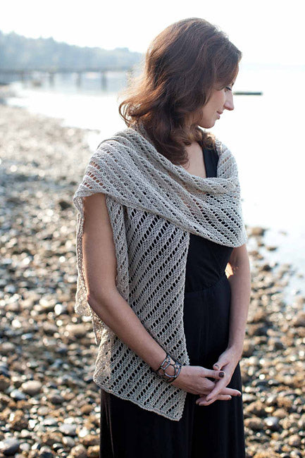 A Churchmouse Yarns and Teas Pattern - Diagonal Lace Scarf & Wrap (PDF)