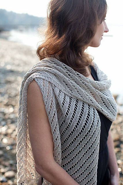 A Churchmouse Yarns and Teas Pattern - Diagonal Lace Scarf & Wrap (PDF)